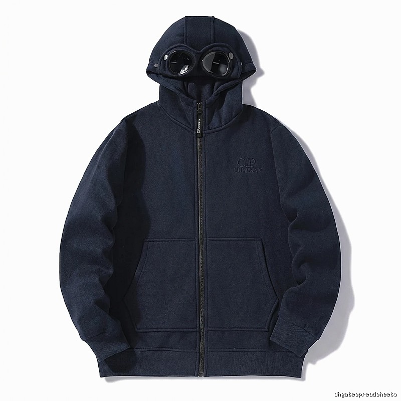 C.P. COMPANY Workwear Style Navy Blue Hoodie