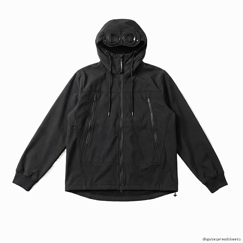 C.P. hooded simple style black coat