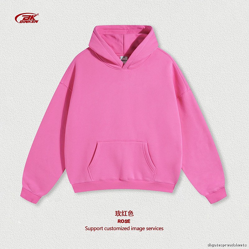Daily Pullover hoodie Navy Blank Kangaroo with Visual Detail