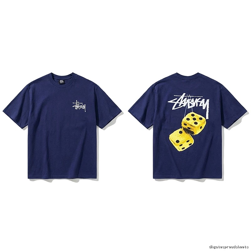 Deep blue T-shirt with Stussy dice print
