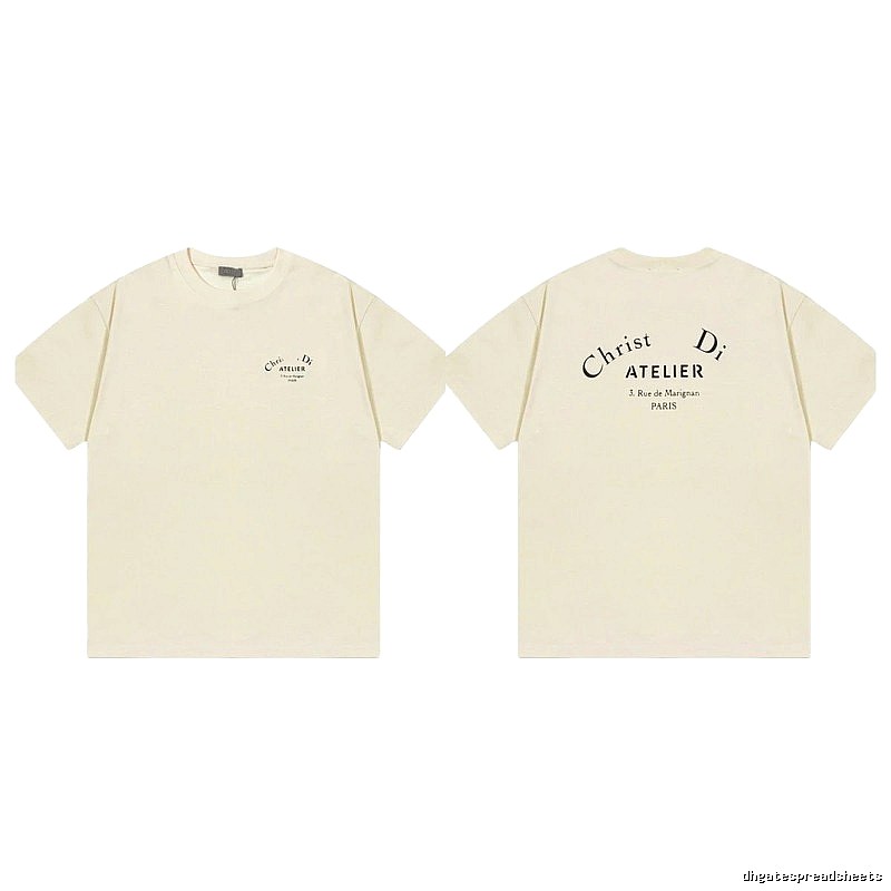 Dior Atelier Minimalist Style Beige Short-sleeve T-shirt