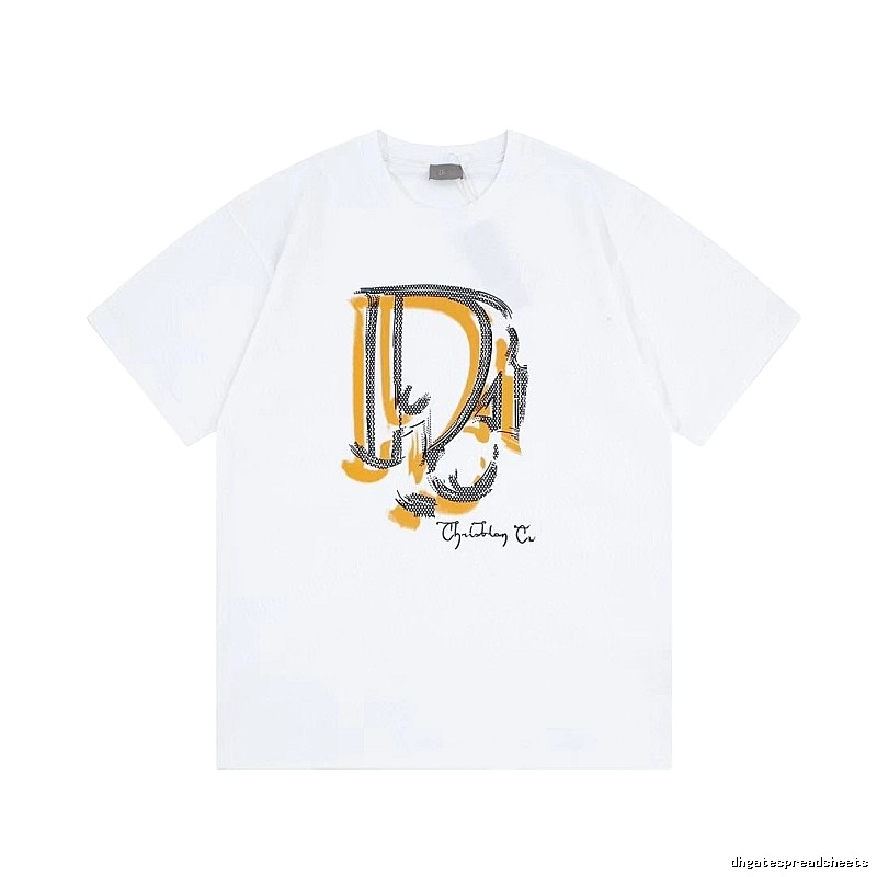 Dior Graffiti Print Casual Style White Short-sleeve T-shirt