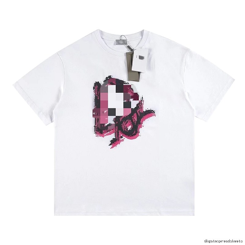 Dior Graffiti Print Street Style White T-Shirt