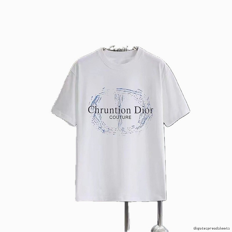 Dior Haute Couture Printed Light Luxury Style White T-shirt