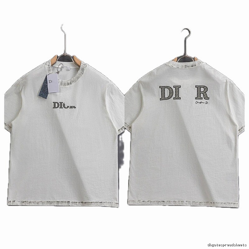 Dior Letter Print Vintage White T-shirt