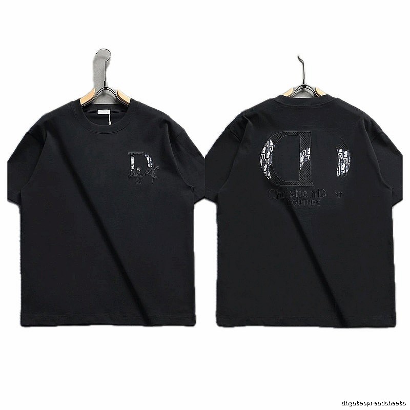 Dior Monogram Light Luxury Style Black Short-sleeve T-shirt