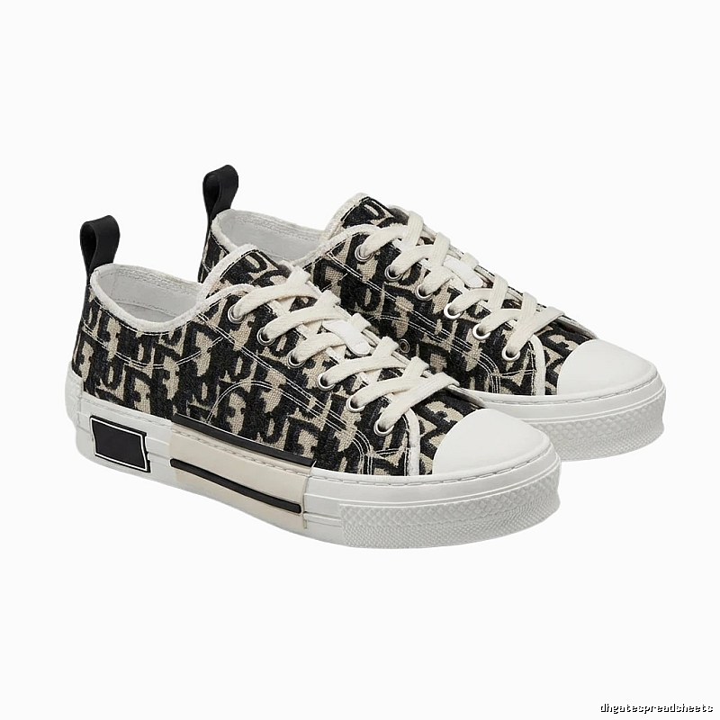 Dior monogram style black and white canvas shoes