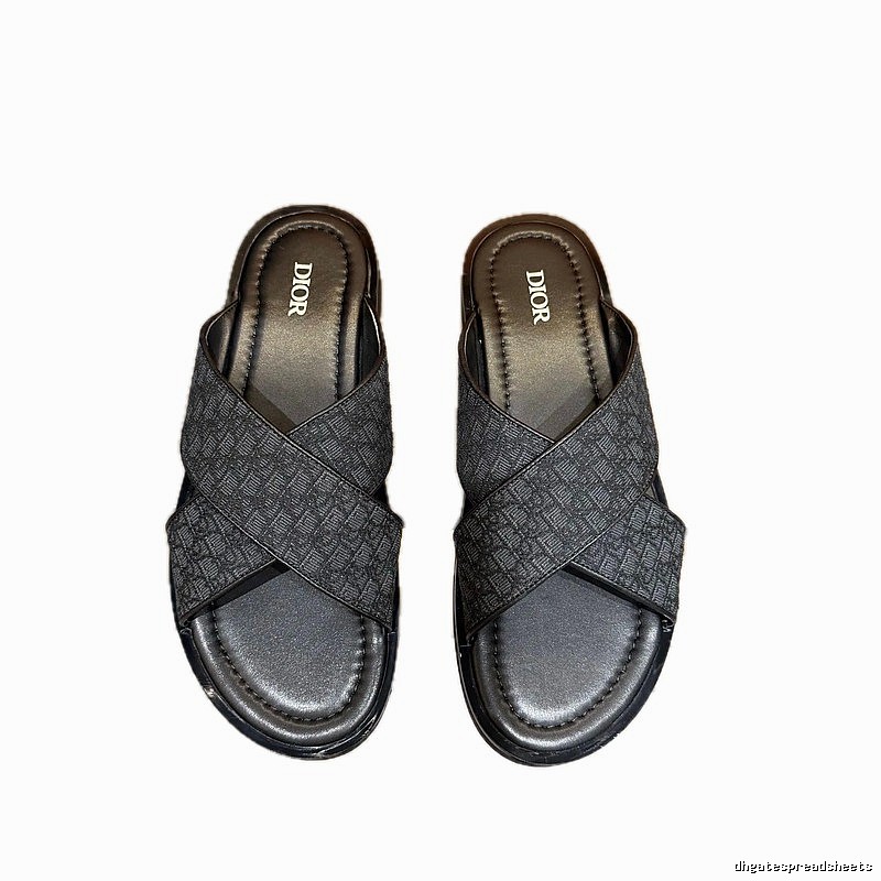 Dior Oblique Casual Style Black Slides