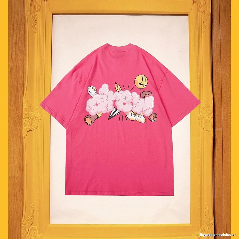 DREW Cloud Print Street Style Pink T-Shirt