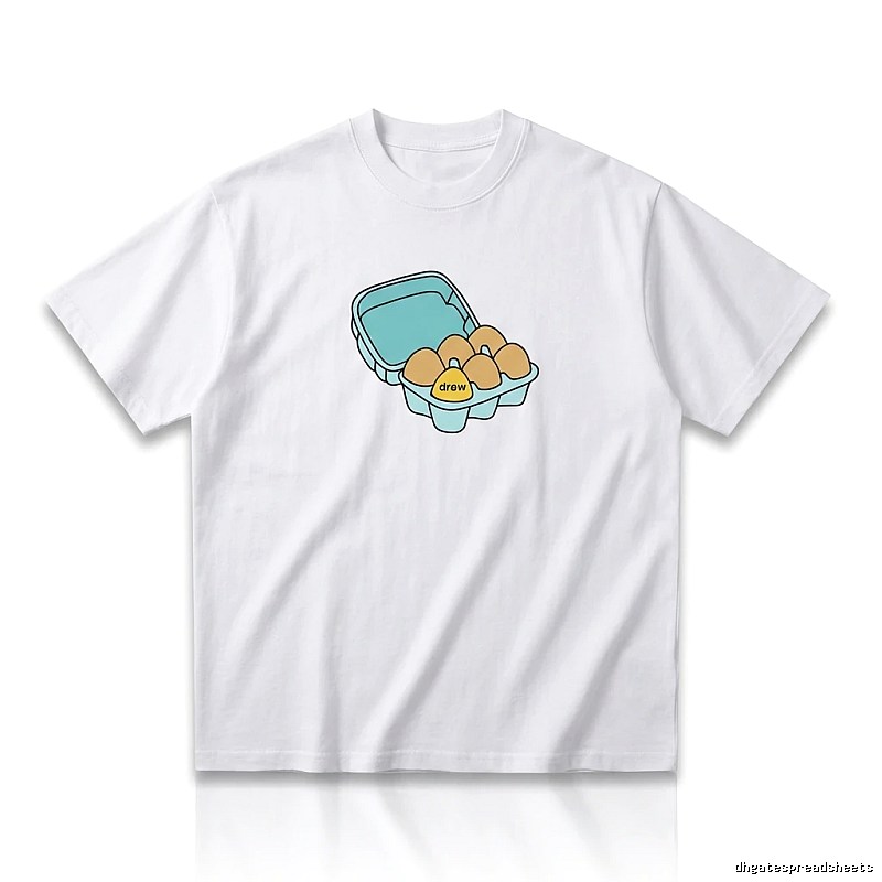 DREW Egg Series Simple White T-shirt