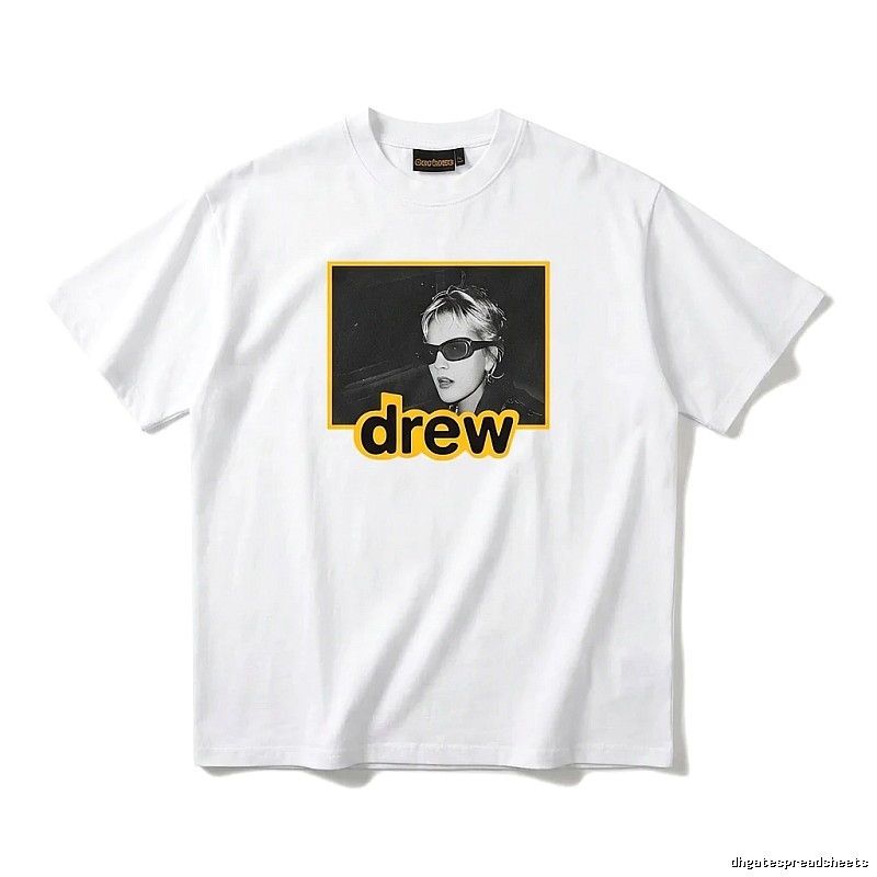 DREW Portrait Print White T-shirt