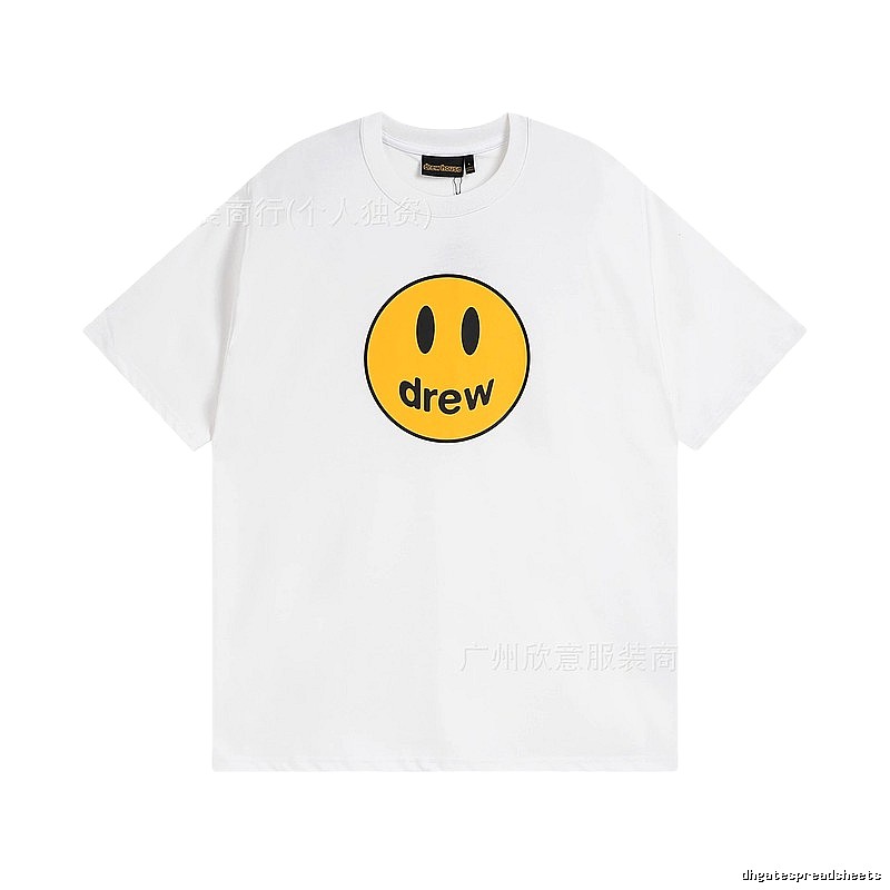 DREW Smiley Series Casual Style White Short-sleeve T-shirt