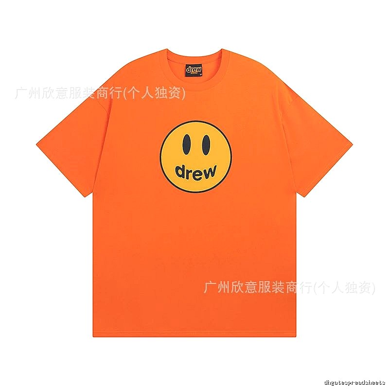 DREW Smiley Series Street Style Orange Short Sleeve T-shirt