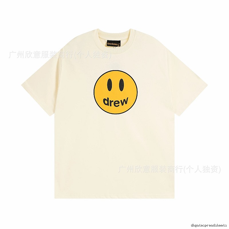 DREW Smiley Street Style Off-white Short Sleeve T-Shirt