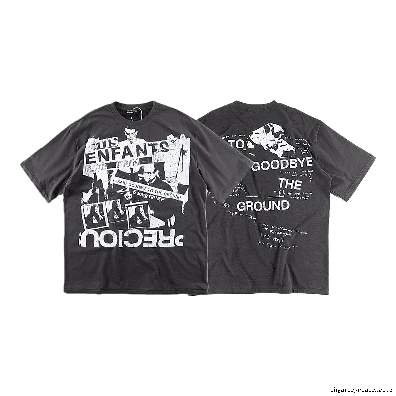 ERD GRJKD Printed Dark Style Charcoal Gray T-Shirt