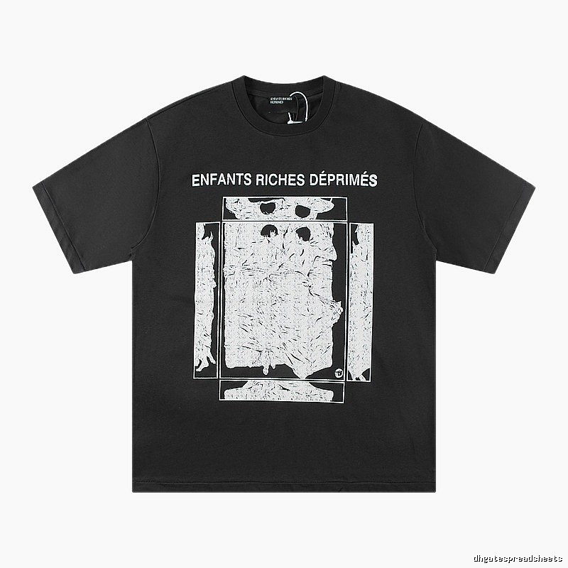 ERD Portrait Print Dark Style Black T-shirt