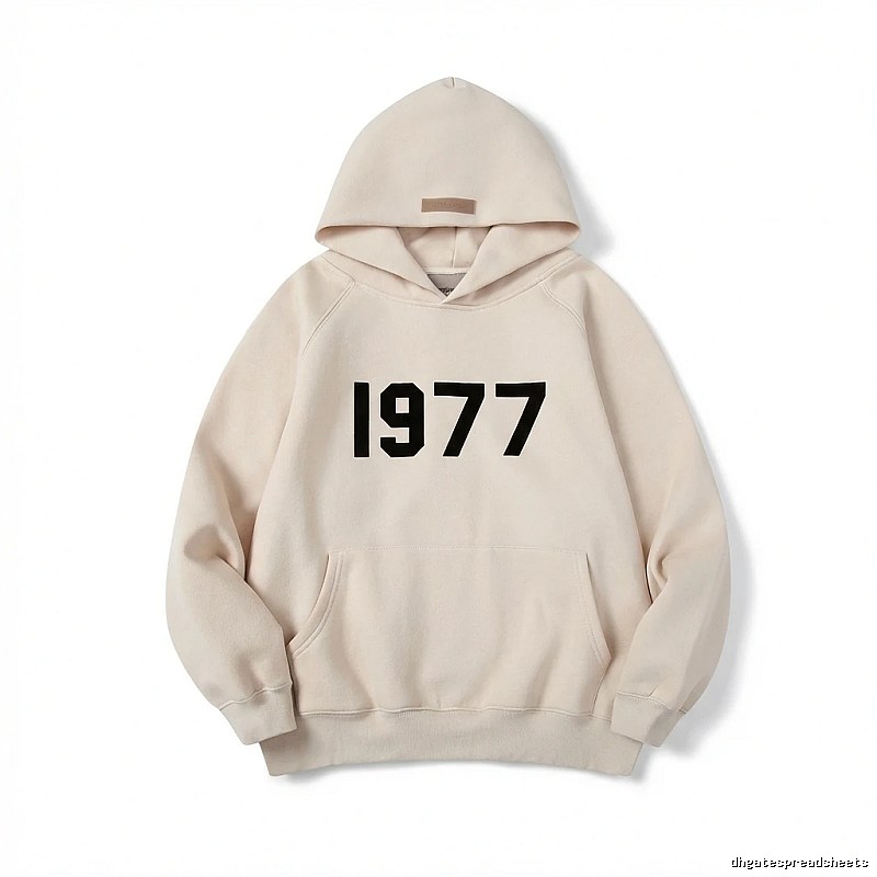 ESSENTIALS 1977 Series Minimalist Style Beige Hoodie