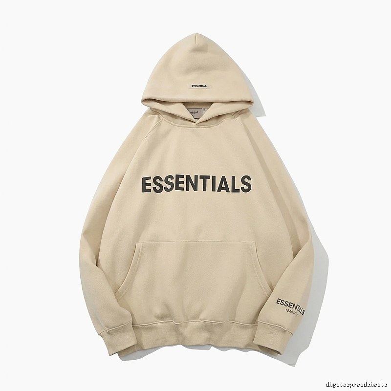 ESSENTIALS minimalist style beige hoodie