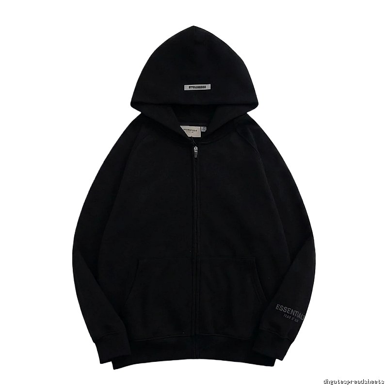 ESSENTIALS minimalist style black hoodie