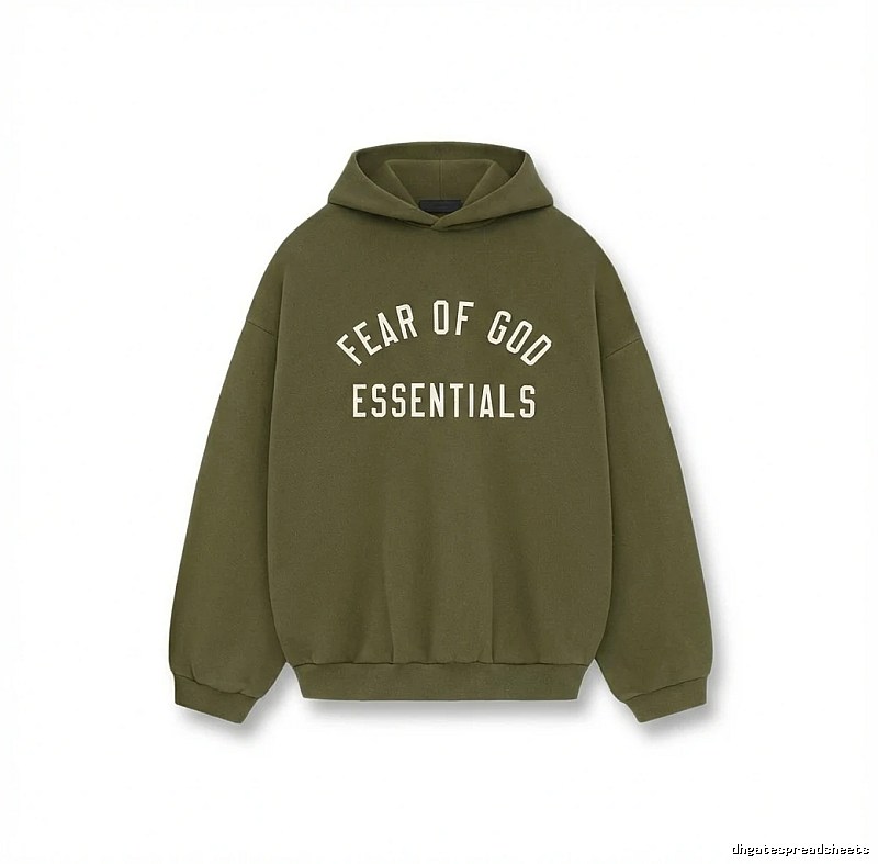 ESSENTIALS minimalist style olive green sweatshirt