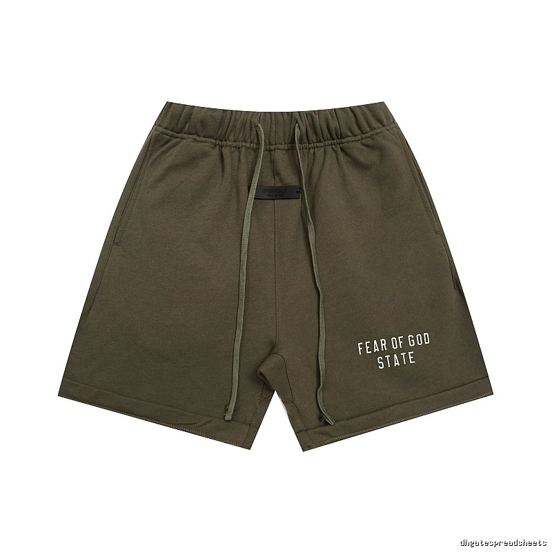 ESSENTIALS Sporty Military Green Shorts