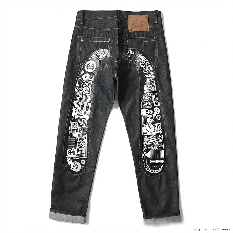 EVISU Mechanical Style Black Jeans