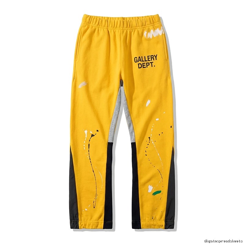 Gallery Dept Graffiti Style Yellow and Black Contrast Color Pants