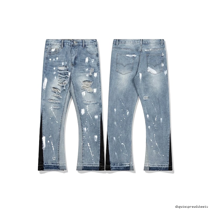 Gallery Dept Hole-Ripped Denim Blue Jeans