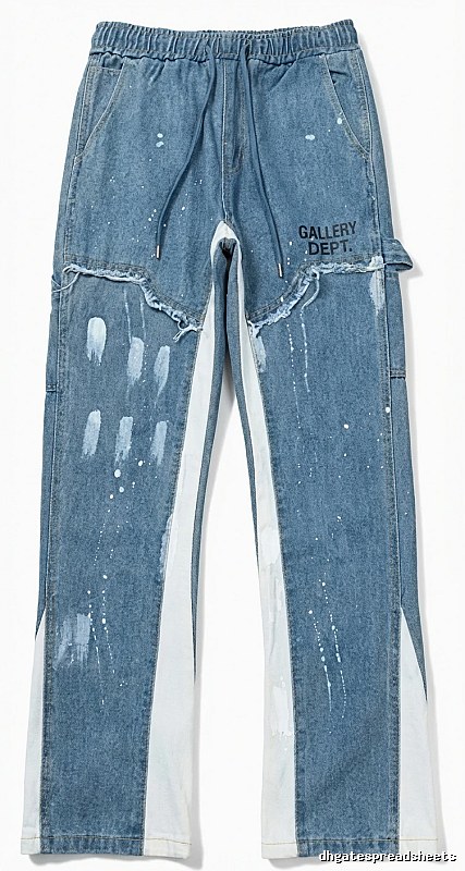 Gallery Dept Ripped Denim Blue Long Pants