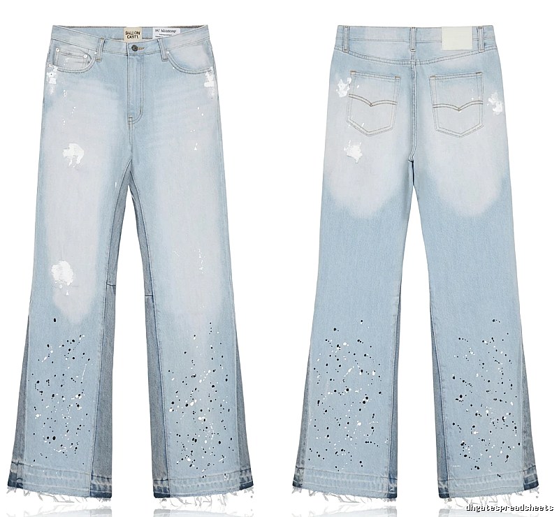 Gallery Dept Ripped Denim Blue Long Pants