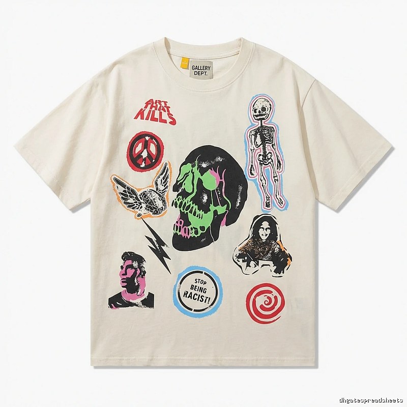 Gallery Dept Skeleton Print Trendy and Cool Style T-shirt