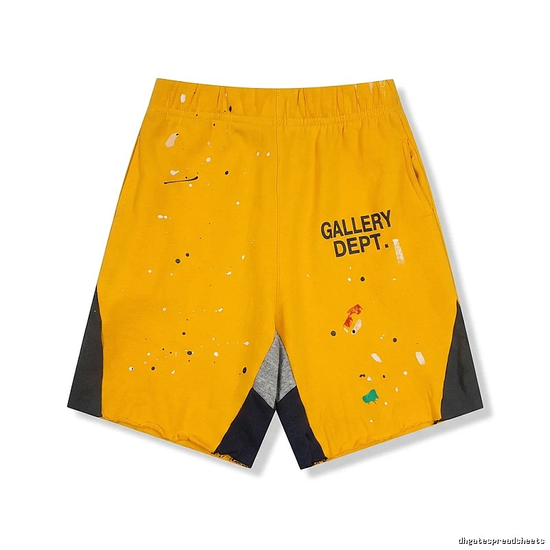 Gallery Dept splashed ink style yellow shorts