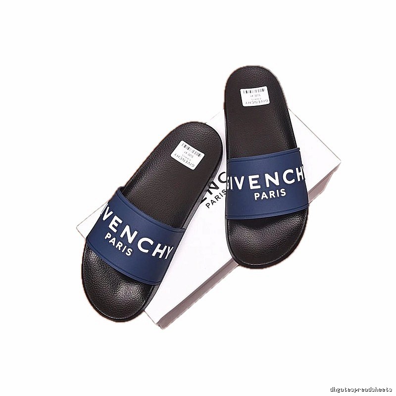 Givenchy Casual Letter Print Navy Blue Slides