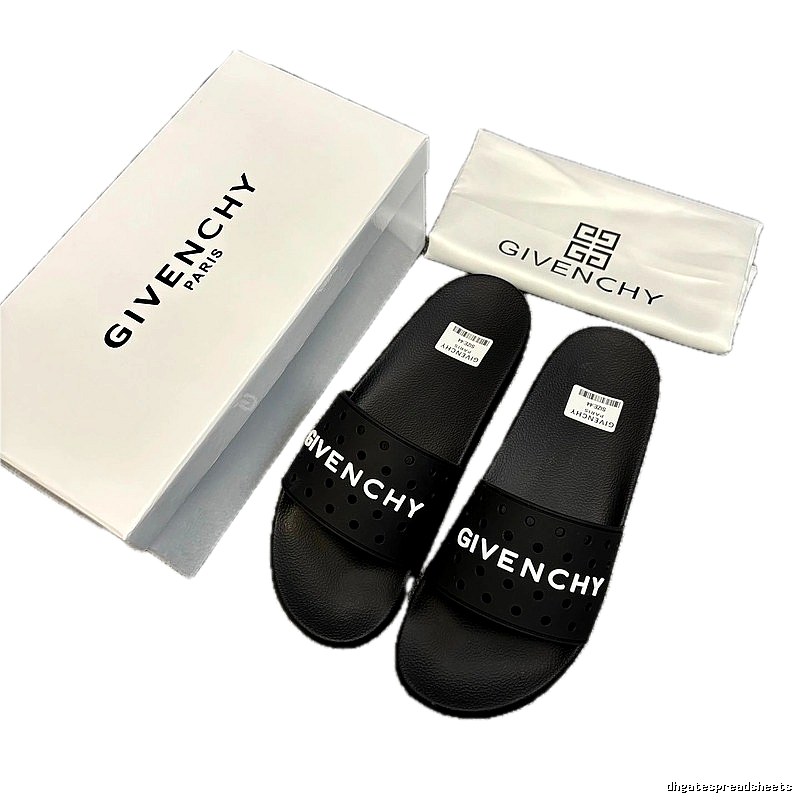 Givenchy Letter Cut-out Light Luxury Style Black Slides