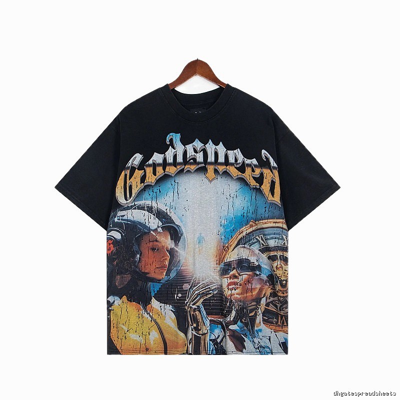 Godspeed Print Cyber Style Black T-shirt