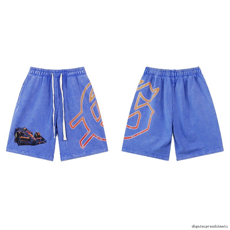 Godspeed Racing Print Street Style Blue Shorts