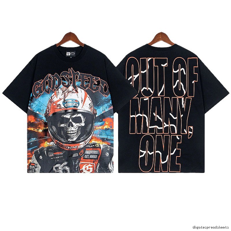 Godspeed Skull Motorcycle Street Style Black Short Sleeve T-Shirt