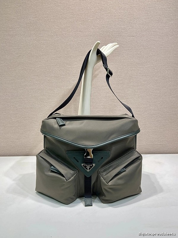Gray Geometric Shoulder Bag Prada Shoulder Bag for Daily Rotation