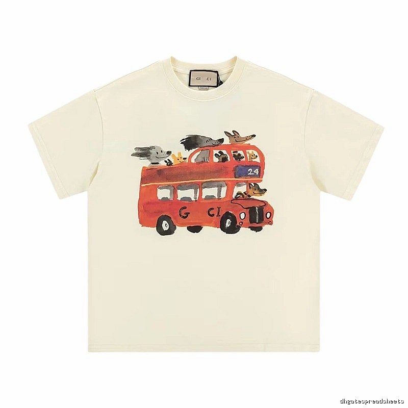 Gucci Bus Print Whimsical Style Off-white T-Shirt