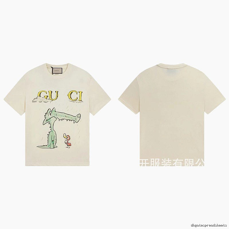 Gucci Crocodile Print Childlike Off-white T-Shirt