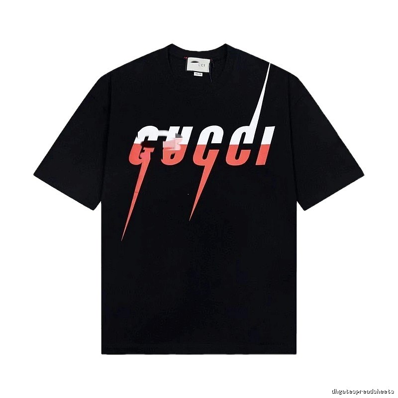 Gucci Lightning Print Trendy Style Black T-Shirt