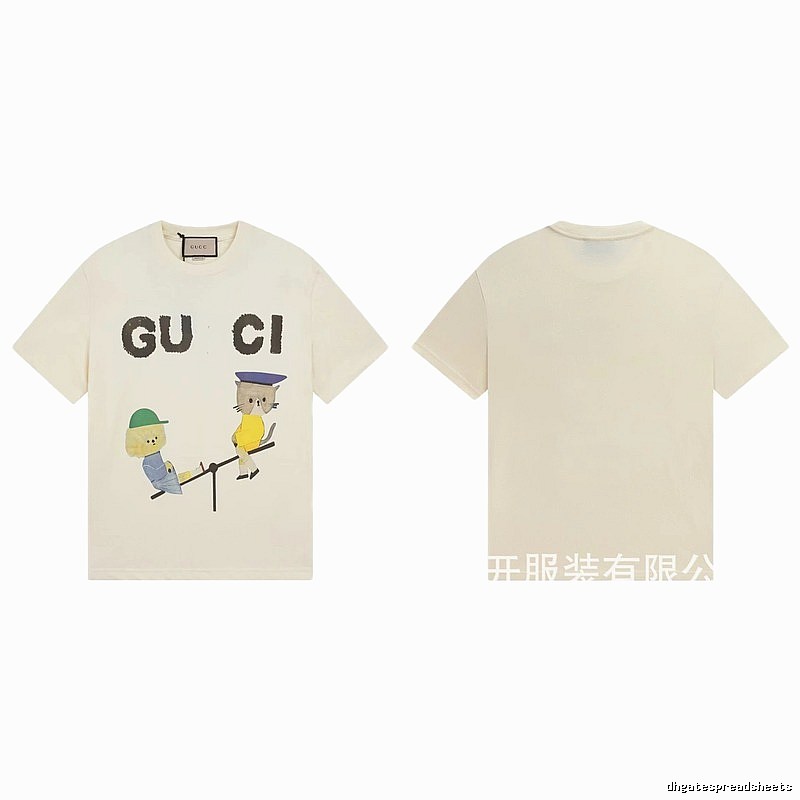 Gucci Playful Whimsical Animal Print Off-white T-shirt