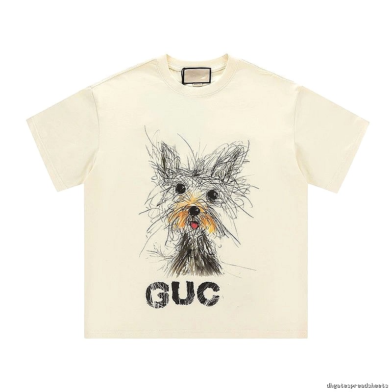 Gucci Puppy Graffiti Casual Style Off-white T-shirt