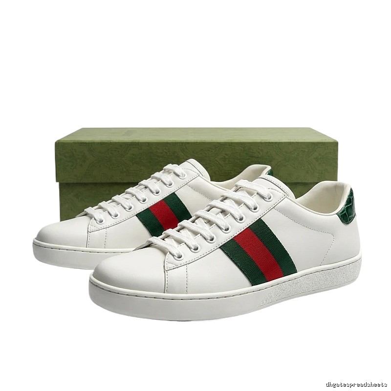 Gucci retro-style white shoes with red and green stripes
