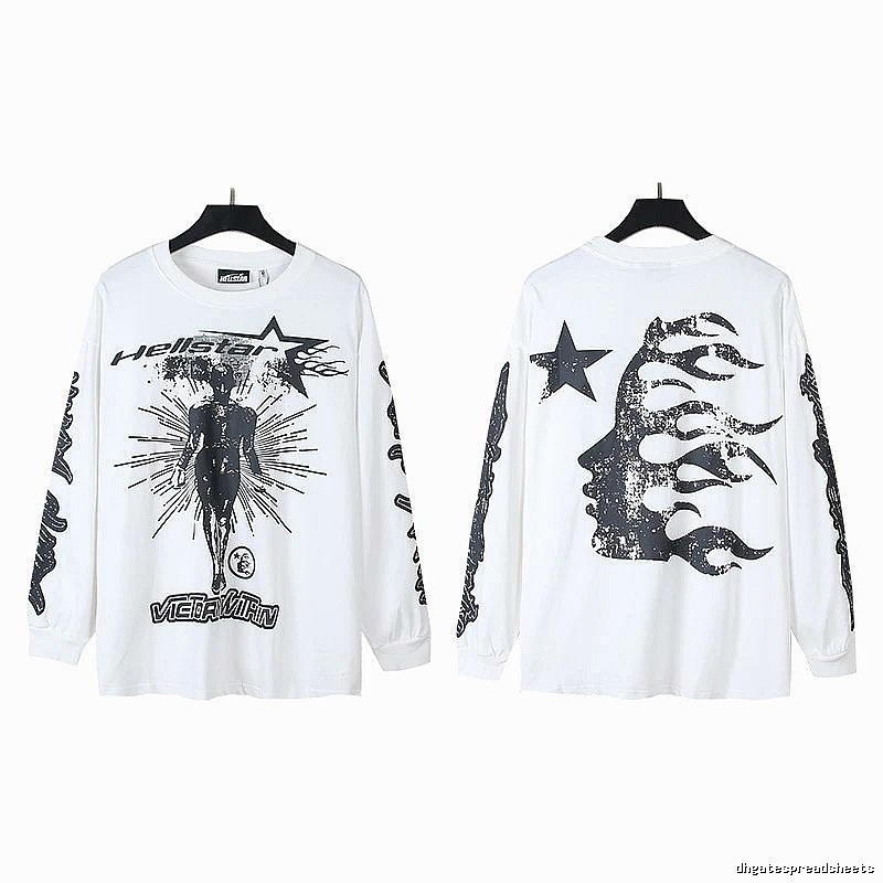 Hellstar dark style white long-sleeved shirt