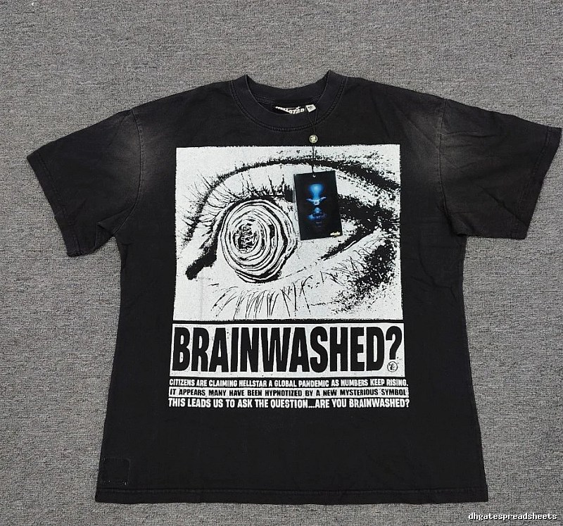 Hellstar Eye Print Street Style Black T-shirt