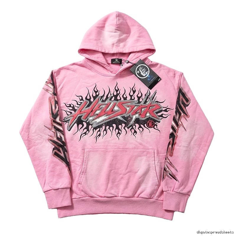 Hellstar Flame Trendy Cool Style Pink Sweatshirt