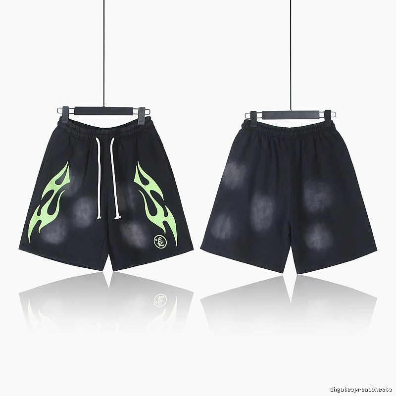 Hellstar Flame Wind Black Shorts