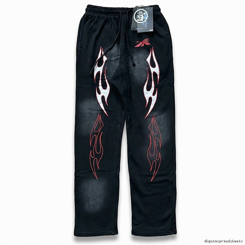Hellstar Flame Wind Black Sweatpants