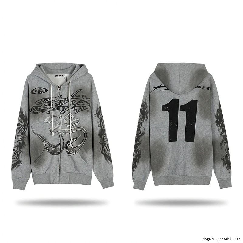 Hellstar Flame Wind Gray Sweatshirt